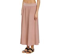 Caspar RO036 Damen Musselin Maxi Rock aus 100% Baumwolle | Langer A-Linie Sommerrock mit elastischem Stretchbund | Leichter Baumwollrock | Made in Italy, Farbe:Taupe, Größe:L