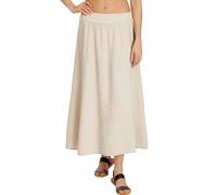 Caspar RO036 Damen Musselin Maxi Rock aus 100% Baumwolle | Langer A-Linie Sommerrock mit elastischem Stretchbund | Leichter Baumwollrock | Made in Italy, Farbe:beige, Größe:XXL