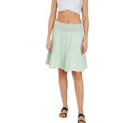 Caspar RO037 Damen Musselin Midi Rock aus 100% Baumwolle | Luftiger A-Linie Sommerrock Knielang mit elastischem Stretchbund | Leichter Baumwollrock Made in Italy, Farbe:Salbei, Mode Größe:L-XL
