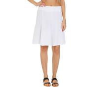 Caspar RO037 Damen Musselin Midi Rock aus 100% Baumwolle | Luftiger A-Linie Sommerrock Knielang mit elastischem Stretchbund | Leichter Baumwollrock Made in Italy, Farbe:weiß, Mode Größe:M-L
