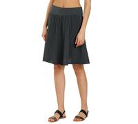 Caspar RO037 Damen Musselin Midi Rock aus 100% Baumwolle | Luftiger A-Linie Sommerrock Knielang mit elastischem Stretchbund | Leichter Baumwollrock Made in Italy, Farbe:dunkelgrau, Mode Größe:XS-S