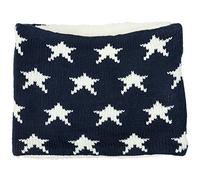 Caspar SC476 warmer Damen XL Strick Kragenschal Schal Loop Schlauchschal mit Sternen, Farbe:dunkelblau, Größe:One Size