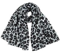 Caspar SC501 weicher warmer Damen XL Schal mit Leo Animal Print
