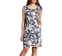 Caspar SKL026 knielanges Elegantes Damen Sommer Leinenkleid, Farbe:beige, Größe:M - DE38 UK10 IT42 ES40 US8