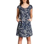 Caspar SKL026 knielanges Elegantes Damen Sommer Leinenkleid, Farbe:dunkelgrau, Größe:XXL - DE44 UK16 IT48 ES46 US14
