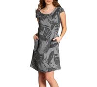 Caspar SKL027 knielanges Elegantes Damen Sommer Leinenkleid röße 50, Farbe:dunkelgrau, Größe:3XL - DE46 UK18 IT50 ES48 US16