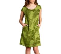 Caspar SKL027 knielanges Elegantes Damen Sommer Leinenkleid röße 50, Farbe:grün, Größe:3XL - DE46 UK18 IT50 ES48 US16