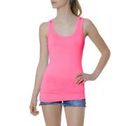 Caspar SRT006 lässiges Damen Basic Longtop unifarben, Farbe:pink