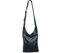 Caspar TL764 Damen Umhängetasche Messenger Bag aus feinstem Nappaleder, Farbe:dunkelblau, Größe:One Size