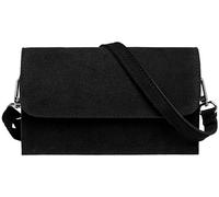 Caspar Wildleder Umhängetasche Dirndltasche kleine Trachtentasche Damen Handtasche aus Leder für Dirndl - PREMIUM LINE - Modell No.846 - Made in Italy, Farbe:schwarz