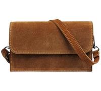 Caspar Wildleder Umhängetasche Dirndltasche kleine Trachtentasche Damen Handtasche aus Leder für Dirndl - PREMIUM LINE - Modell No.846 - Made in Italy, Farbe:cognac