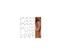 CASSIECA 21Pcs Piercing Ohr Chirurgenstahl Helix Piercings Silber CZ Blume Creolen Ohrstecker Ohrringe Set Damen Knorpel Ohrringe Tragus Conch Helix Piercing Ohr Silber Schmuck