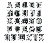 casstaly Gestickte englische Alphabet-Buchstaben, zum Aufbügeln, für Kleidung