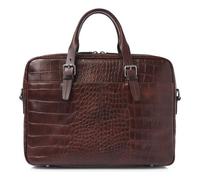 Castelijn & Beerens Croco Jules Laptop Schultertasche - 15.6" Laptopfach - mit RFID-Schutz - mocca