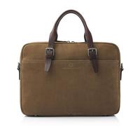 Castelijn & Beerens Nubuck Aktentasche Leder 41 cm Laptopfach taupe (53-9473-TA) braun