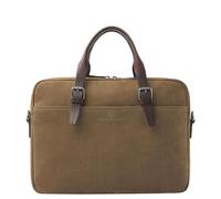 Castelijn & Beerens Nubuck Aktentasche Leder 41 cm Laptopfach taupe (53-9473-TA) braun
