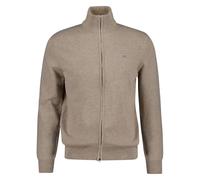 Sweatshirt GANT "Strickjacke CASUAL COTTON ZIP CARDIGAN", Herren, Gr. 3XL, beige (sand), Obermaterial: 100% Baumwolle CO., Sweatshirts Sweatshirt (71761561-XXXL) sand