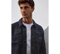 Jeansjacke STREET ONE MEN, Herren, Gr. XXL (46), blau (dunkelblau rinsed wash), Web, 98% Baumwolle, 2% Elasthan, unifarben, gerade hüftlang, V-Ausschnitt, Bündchen, Jacken Jeansjacke, mit Brusttaschen