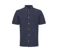 CASUAL FRIDAY CFAnton fil a fil Shirt Herren Kurzarmhemd Herrenhemd Hemd Button-Down-Kragen Unifarben Regular Fit, Größe:XL, Farbe:Dark Navy Melange (1940131)