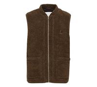 CASUAL FRIDAY CFJonson teddy vest Herren Weste Fleece Outdoor Weste teddyweste mit Stehkragen und Reißverschluss Regular Fit, Größe:XL, Farbe:Potting Soil Melange (1912181)
