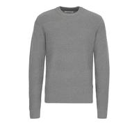 Strickfleece-Pullover CASUAL FRIDAY "Strickpullover CFKARL structured crew neck knit", Herren, Gr. L, grau (mid grau melange), Obermaterial: 100% Baumwolle CO., Pullover (41809211-L) mid grau melange