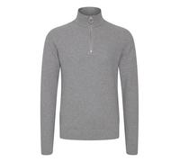 CASUAL FRIDAY CFKarlo Herren Strickpullover Feinstrick Pullover Troyer mit Stehkragen und Reißverschluss Struktur Strick, Größe:M, Farbe:Light Grey Melange (50813)