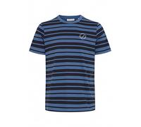 CASUAL FRIDAY CFThor Y/D Striped Tee Herren T-Shirt Kurzarm Shirt Basic T-Shirt Rundhals-Ausschnitt hochwertige Baumwoll-Qualität gestreift mit Brust-Stickerei, Größe:M, Farbe:Bijou Blue (183921)