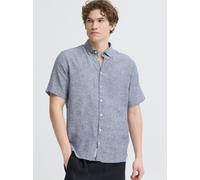 Kurzarmhemd CASUAL FRIDAY "Kurzarmhemd CFAton", Herren, Gr. 3XL, N-Gr, blau (schwarz navy), Obermaterial: 100% Leinen LI., Hemden (37150429-3X) schwarz navy