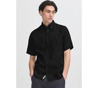 CASUAL FRIDAY Kurzarmhemd Herren Regular Fit Leinen schwarz, XXXL