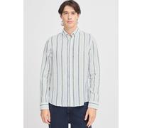 CASUAL FRIDAY Langarmhemd Herren Regular Fit Leinen blau, XL