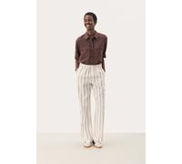 Casual Hose Gerade Passform Eggnog and Brown Stripe brown white EU 42 / UK 14