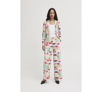 Stoffhose ICHI "Hose IHKATE", Damen, Gr. XL, N-Gr, bunt (multi tile aop), Obermaterial: 74% Polyester Pol. recyc.. 22% Viskose CV. 4% Elasthan EL., Hosen Stoffhose (21664769-XL) multi tile aop