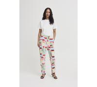 Stoffhose ICHI "Hose IHKATE", Damen, Gr. XL, N-Gr, bunt (multi tile aop), Obermaterial: 74% Polyester Pol. recyc.. 22% Viskose CV. 4% Elasthan EL., Hosen Stoffhose (61168521-XL) multi tile aop