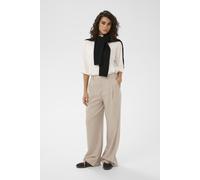 Stoffhose KAFFE "Casual Hose KAkaren", Damen, Gr. 42, N-Gr, beige (beige pinstripe cc), Obermaterial: 90% Polyester PES. 7% Viskose CV. 3% Elasthan EL., Hosen Stoffhose (59588856-42) beige pinstripe c