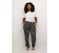 Casual Hose Loose fit Black/Turtledove Leaf Print black EU 54 / UK 26