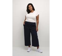 KAFFE CURVE Casual Hose KCnana Damen Große Größen Hose Culotte 3/4 Weite Culottehose 52, Midnight Marine 52