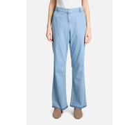 Slim-fit-Jeans BETTY BARCLAY "Betty Barclay Casual-Hose mit offenem Saum", Damen, Gr. 44, Normalgrößen, blau (light blau denim), Obermaterial: 50% Baumwolle, 40% Lyocell, 10% Modal., Basic, slim fit,