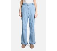 Slim-fit-Jeans BETTY BARCLAY "Betty Barclay Casual-Hose mit offenem Saum", Damen, Gr. 38, Normalgrößen, blau (light blau denim), Obermaterial: 50% Baumwolle, 40% Lyocell, 10% Modal., Basic, slim fit,