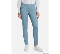 Stoffhose BETTY BARCLAY "Damen Slim Fit", Damen, Gr. 40, Normalgrößen, blau (rauchblau), Obermaterial: 64% Baumwolle, 33% Polyester, 3% Elasthan, slim fit 7/8-Länge, Hosen Stoffhose, Passenabtrennung