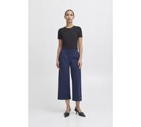 ICHI IHKATE SUS Wide PA Damen Hose Stoffhose mit Stretch gerader Schnitt Elastikbund Crop Länge, Größe:XS, Farbe:Medieval Blue (193933)