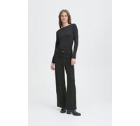 Stoffhose ICHI "Casual IHKATE", Damen, Gr. L, N-Gr, schwarz (schwarz, grün check), Obermaterial: 71% Polyester PES. 27% Viskose CV. 2% Elasthan EL., Hosen Stoffhose (27001258-L) schwarz, grün check