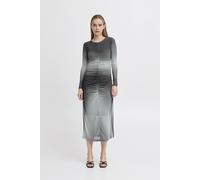 Midikleid ICHI "Casual IHPEN", Damen, Gr. L, N-Gr, schwarz (schwarz fading aop), Obermaterial: 95% Polyester PES. 5% Elasthan EL., Kleider Midikleid (43934954-L) schwarz fading aop