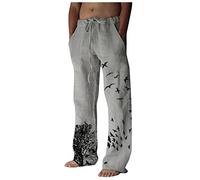 Casual Linen Trousers, Men's Cotton Trousers, Plain Harem Trousers, Baggy Leisure Trousers, Breathable Summer Trousers, Loose Beach Trousers, Lightweight Long Trousers