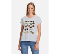 Kurzarmshirt BETTY BARCLAY "Damen Casual-Shirt mit Aufdruck", Damen, Gr. 48, patch weiß, beige, Jersey, Obermaterial: 100% Baumwolle., loose fit normal, Rundhals, Shirts (77742513-48) patch weiß, beig