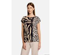 Betty Barclay Damen Casual-Shirt mit Aufdruck 38, Schwarz/Braun
