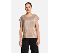 Kurzarmshirt BETTY BARCLAY "Betty Barclay Damen Casual-Shirt mit Glanzeffekt", Damen, Gr. 40, beige, Jersey, Obermaterial: 95% Polyester, 5% Elasthan., festlich, loose fit normal, Rundhals, Kurzarm, S