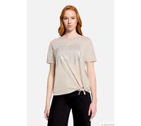 Kurzarmshirt BETTY BARCLAY "Damen mit Schleifenknoten", Damen, Gr. 36, beige, Jersey, Obermaterial: 50% Modal, 50% Baumwolle, figurumspielend normal, U-Boot-Ausschnitt, Shirts (45398622-36) beige