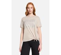 Kurzarmshirt BETTY BARCLAY "Damen mit Schleifenknoten", Damen, Gr. 48, beige, Jersey, Obermaterial: 50% Modal, 50% Baumwolle, figurumspielend normal, U-Boot-Ausschnitt, Shirts (45398622-48) beige
