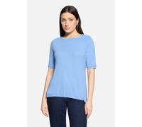 Kurzarmshirt BETTY BARCLAY "Damen mit Tunnelzug", Damen, Gr. 36, azurine, Jersey, Obermaterial: 73% Viskose, 23% Polyester, 4% Elasthan, figurumspielend normal, U-Boot-Ausschnitt, Shirts (60243960-36)