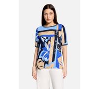 Kurzarmshirt BETTY BARCLAY "Damen mit Tunnelzug", Damen, Gr. 40, dunkelblau, blau, Jersey, Obermaterial: 95% Viskose, 5% Elasthan, figurumspielend normal, U-Boot-Ausschnitt, Shirts (27243434-40) dunke